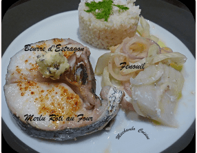 Merlu rôti au four, fenouil et beurre d’estragon