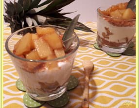 Verrines d’ananas flambé au rhum