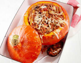 Courge farcie à la viande hachée et fromage