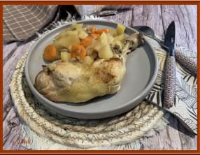 Cuisses de poulet et légumes