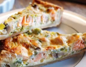 Quiche saumon poireau