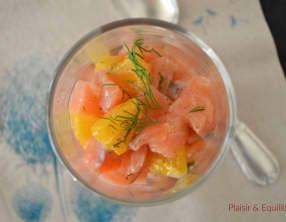 Tartare de saumon à l’orange et à l’aneth