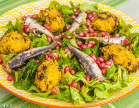 Croquettes de chou fleur, sardines et grenade