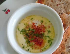 Œuf cocotte aux œufs de truite