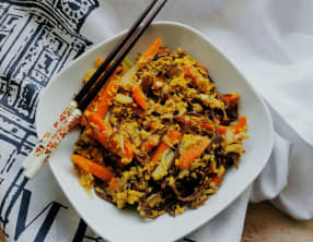 Nouilles sautées au fenouil et à la carotte