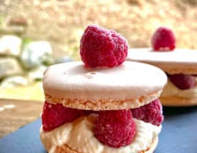 Macarons framboise, à la meringue suisse