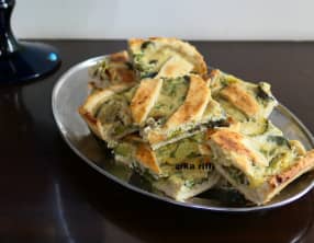 Tarte aux poireaux et aux courgettes