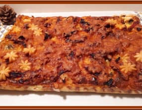 Tarte aux poireaux, pommes de terre et chorizo