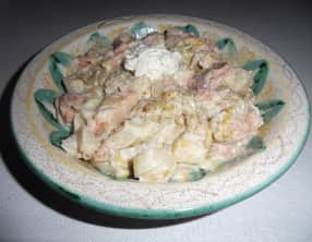 Endives braisées au saumon fumé et au fromage ail et fines herbes