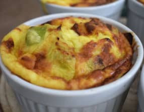 Petits flans aux poireaux et saumon fumé