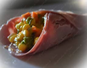 Cornets de jambon à la macédoine de légumes