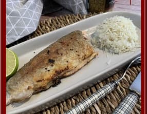 Truite à la moutarde à l’ancienne et oignons