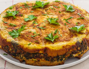 Gasteau au poulet et aux épinards