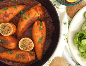 Calamars farcis au riz et chermoula à la marocaine