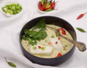 Curry vert de cabillaud