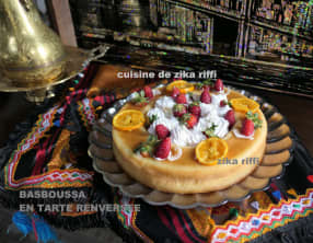 Basboussa aux amandes chantilly et fraise