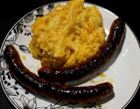 Merguez purée de pommes de terre et carottes