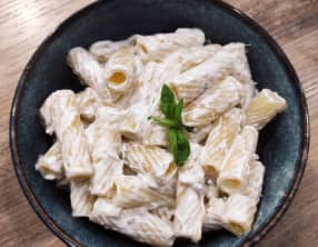 Rigatoni citron, chèvre basilic