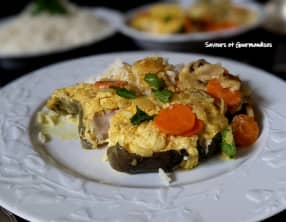 Congre aux carottes et champignons sautés, sauce crémée