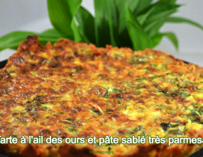 Tarte à l'ail des ours et pâte sablé très parmesan