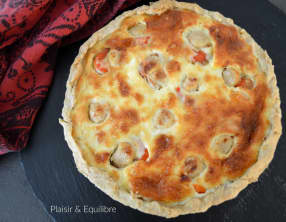 Tarte aux noix de Saint Jacques et petits légumes