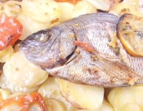 Dorade grise au four et à la menthe
