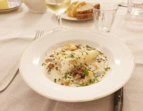 Gigot de lotte braisé aux lentilles vertes