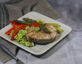 Bonite aux légumes de printemps