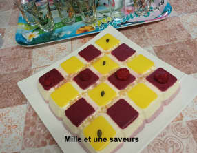 Entremets citron, mûres, ananas