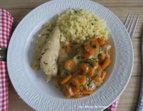 Poulet et carottes à la moutarde