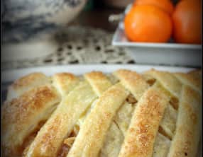 Tresse feuilletée aux pommes au caramel au beurre salé
