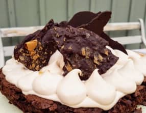 Fondant au chocolat et sa crème aux carambars