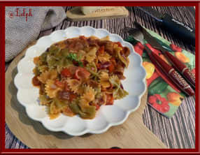 One pot pasta, chorizo, poivron