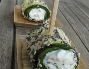 Roulé de courgettes au chèvre