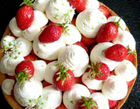 Tarte aux fraises et mousse de fromage blanc