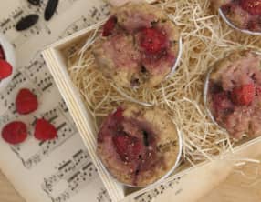 Muffins moelleux framboise tonka à la vapeur