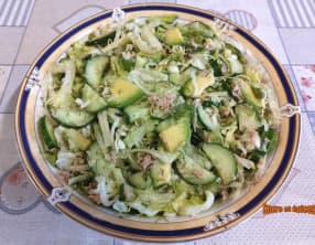 Salade de légumes verts au thon