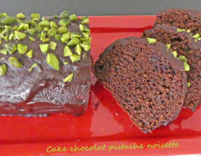 Cake chocolat pistache noisette