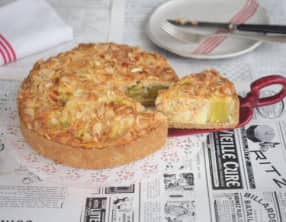 Tarte poireaux et truite fumée