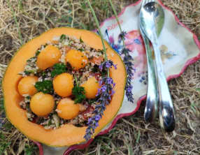 Taboulé aux herbes et melon