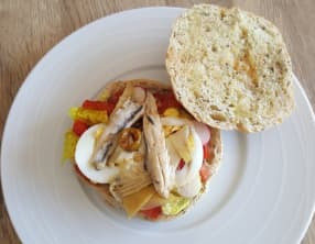 Focaccia style pan bagnat