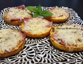 Palets de courgette au jambon gratinés