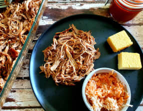 Porc effiloché et salade de chou