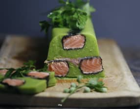 Terrine de maki de saumon aux petits pois