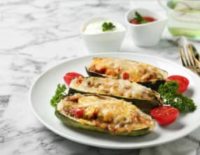 Courgettes farcies au thon et ricotta