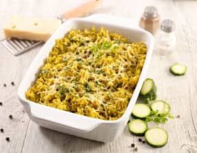 Gratin de riz aux courgettes et à la viande hachée