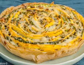 Tarte spirale aux deux courgettes