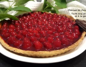 Tarte aux framboises et à la ganache