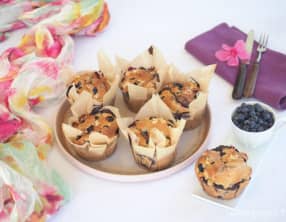 Muffins aux myrtilles et aux noix