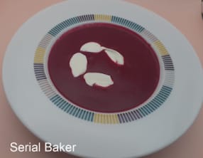 Gaspacho de betterave et oignon rouge